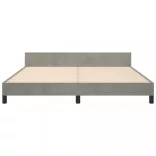 világosszürke bársony ágykeret fejtámlával 180 x 200 cm