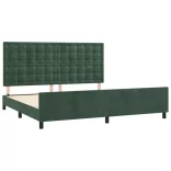 sötétzöld bársony ágykeret matrac nélkül 200x200 cm