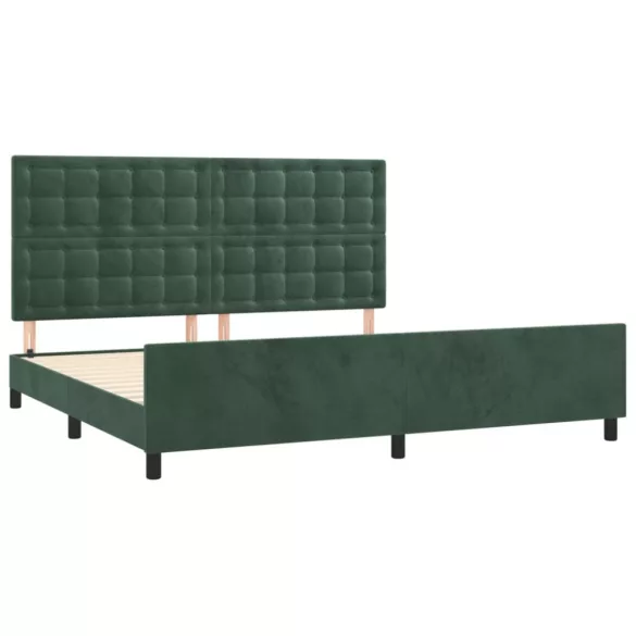 sötétzöld bársony ágykeret matrac nélkül 200x200 cm