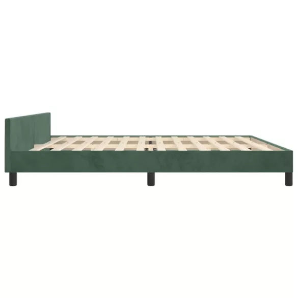 sötétzöld bársony ágykeret matrac nélkül 200x200 cm