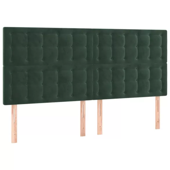 sötétzöld bársony ágykeret matrac nélkül 200x200 cm