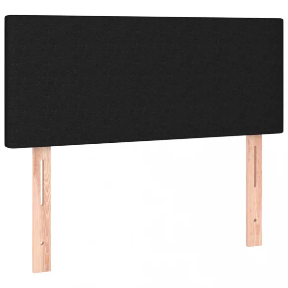 fekete szövet rugós ágy matraccal 100 x 200 cm