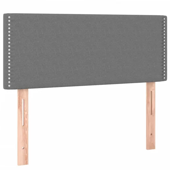 sötétszürke szövet rugós ágy matraccal 80 x 200 cm