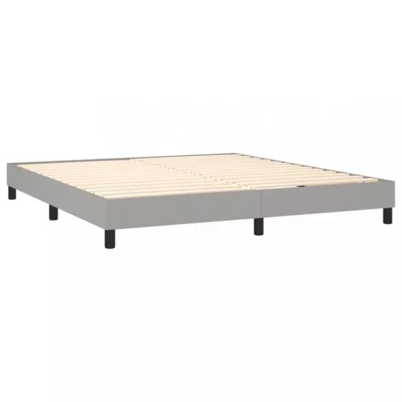 világosszürke szövet rugós ágy matraccal 180 x 200 cm