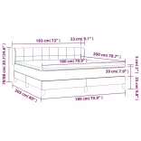 tópszínű szövet rugós ágy matraccal 180 x 200 cm