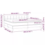 világosszürke szövet rugós ágy matraccal 200 x 200 cm