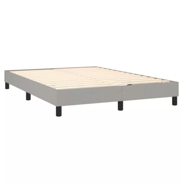 világosszürke szövet rugós ágy matraccal 140 x 190 cm