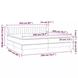 tópszínű szövet rugós ágy matraccal 200 x 200 cm