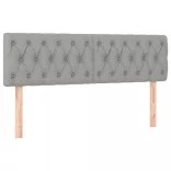 világosszürke szövet rugós ágy matraccal 140 x 200 cm