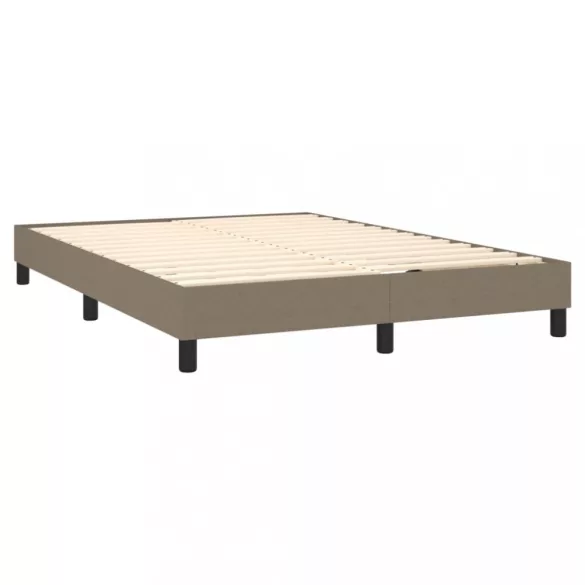 tópszínű szövet rugós ágy matraccal 140 x 200 cm