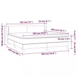 tópszínű szövet rugós ágy matraccal 180 x 200 cm