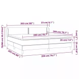 tópszínű szövet rugós ágy matraccal 200 x 200 cm
