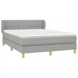 világosszürke szövet rugós ágy matraccal 140 x 200 cm