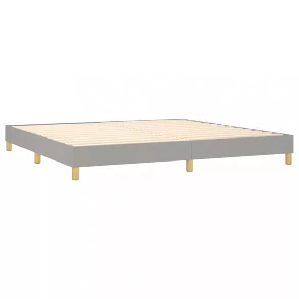 világosszürke szövet rugós ágy matraccal 200 x 200 cm