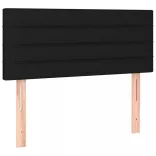 fekete szövet rugós ágy matraccal 100 x 200 cm