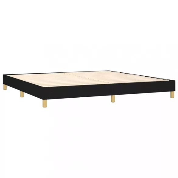 fekete szövet rugós ágy matraccal 200 x 200 cm
