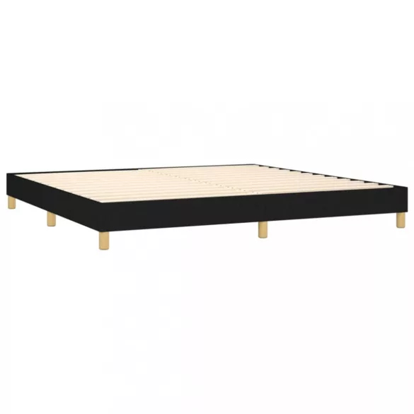 fekete szövet rugós ágy matraccal 200 x 200 cm