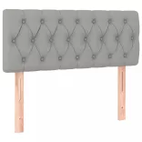 világosszürke szövet rugós ágy matraccal 100 x 200 cm