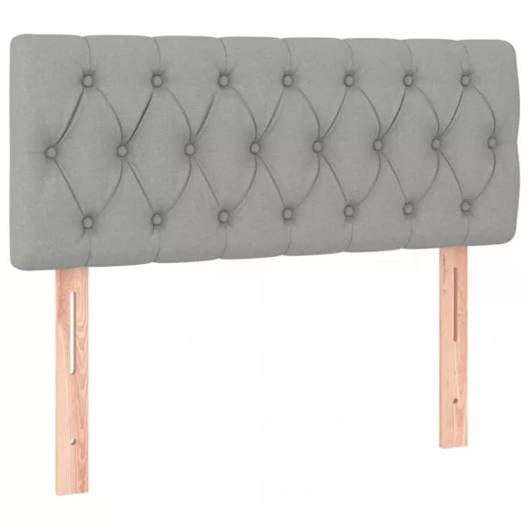 világosszürke szövet rugós ágy matraccal 100 x 200 cm