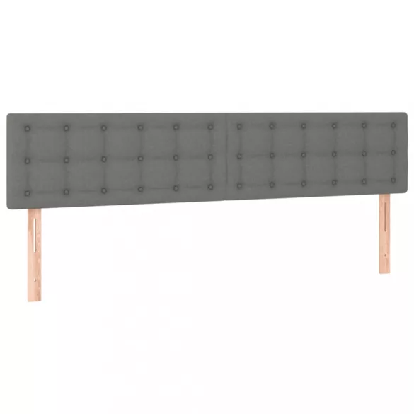 sötétszürke szövet rugós ágy matraccal 200 x 200 cm