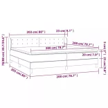sötétszürke szövet rugós ágy matraccal 200 x 200 cm