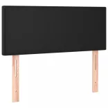 fekete műbőr rugós ágy matraccal 100 x 200 cm