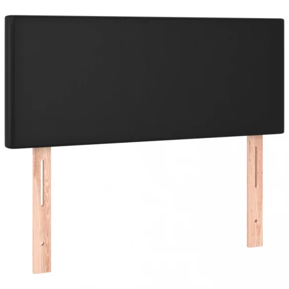 fekete műbőr rugós ágy matraccal 100 x 200 cm