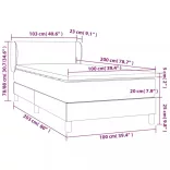 fekete műbőr rugós ágy matraccal 100 x 200 cm