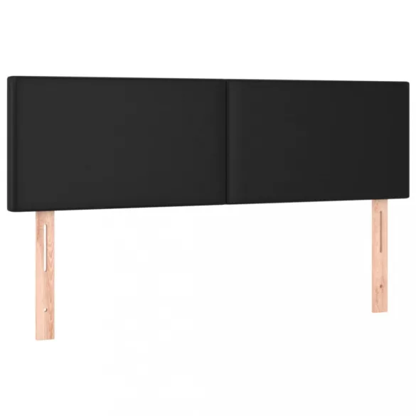 fekete műbőr rugós ágy matraccal 140 x 190 cm