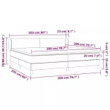 fehér műbőr rugós ágy matraccal 200 x 200 cm