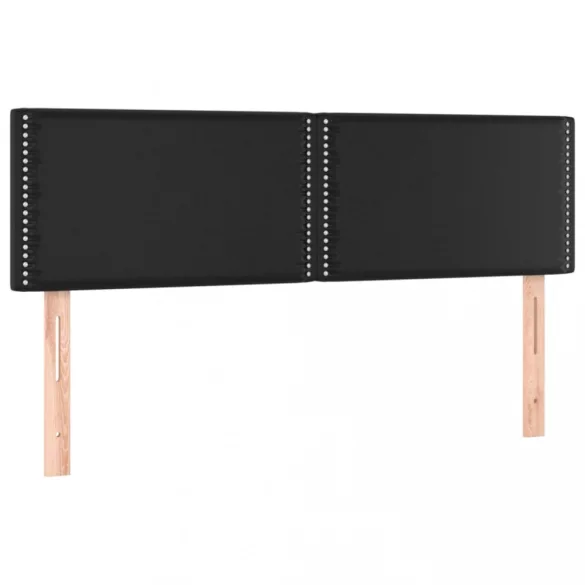 fekete műbőr rugós ágy matraccal 140 x 190 cm