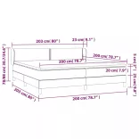 fehér műbőr rugós ágy matraccal 200 x 200 cm