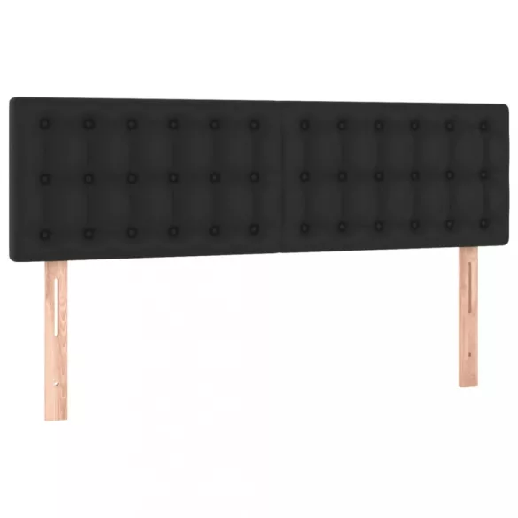 fekete műbőr rugós ágy matraccal 140 x 190 cm