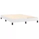 fehér műbőr rugós ágy matraccal 140x190 cm