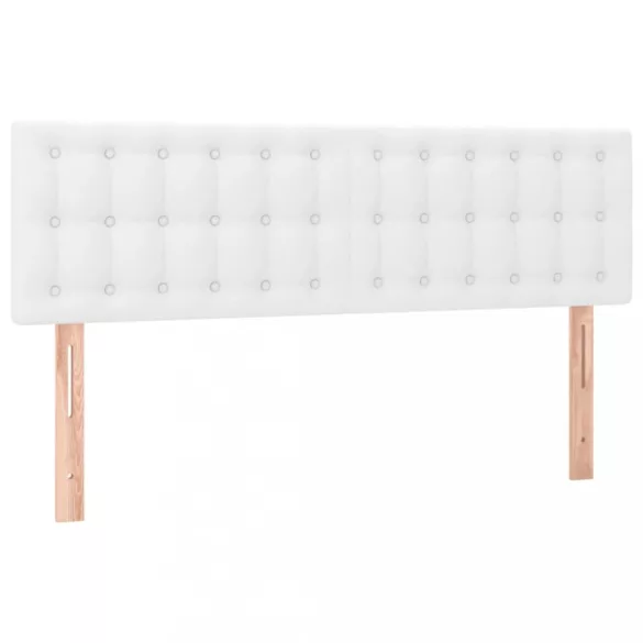 fehér műbőr rugós ágy matraccal 140x190 cm