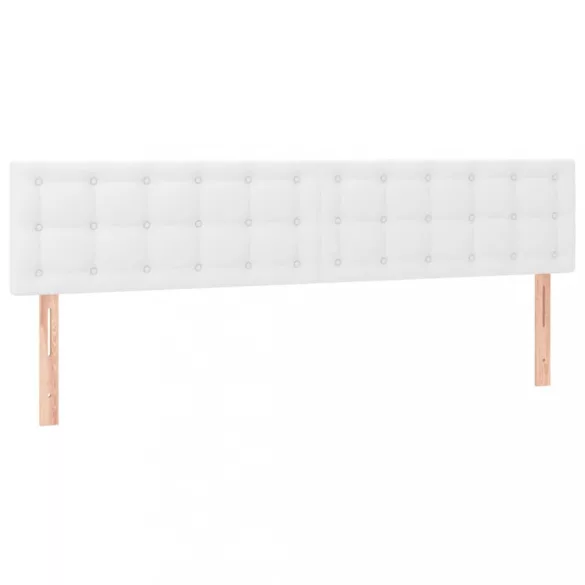 fehér műbőr rugós ágy matraccal 160 x 200 cm