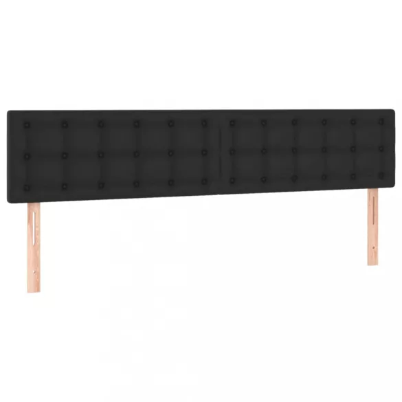 fekete műbőr rugós ágy matraccal 180 x 200 cm