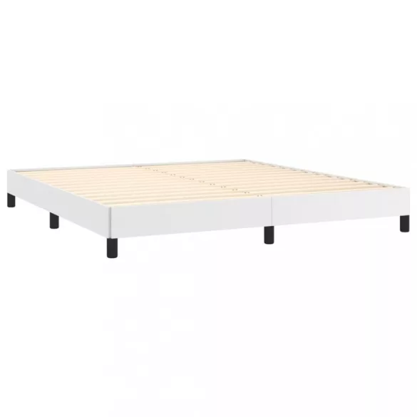 fehér műbőr rugós ágy matraccal 180 x 200 cm