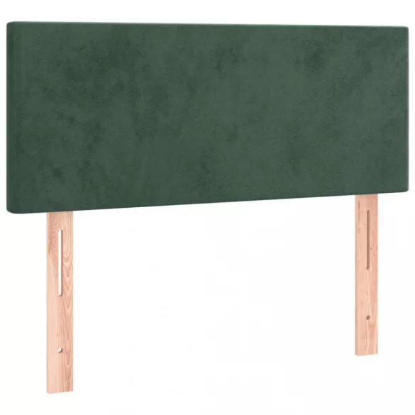 sötétzöld bársony rugós ágy matraccal 90 x 200 cm
