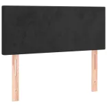 fekete bársony rugós ágy matraccal 100 x 200 cm