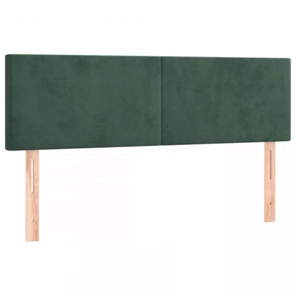 sötétzöld bársony rugós ágy matraccal 140x190 cm