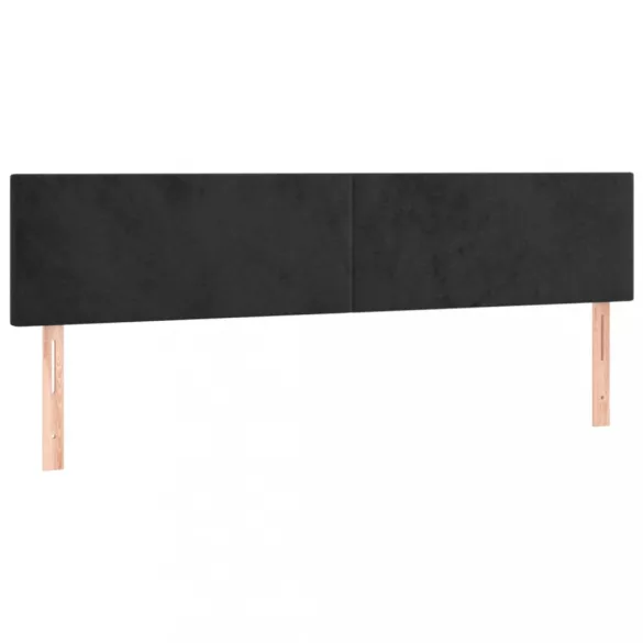 fekete bársony rugós ágy matraccal 200x200 cm