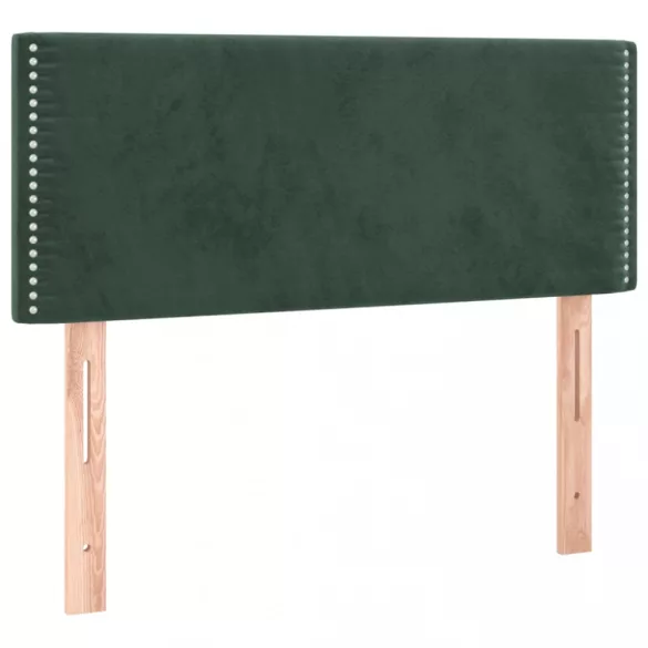 sötétzöld bársony rugós ágy matraccal 80 x 200 cm
