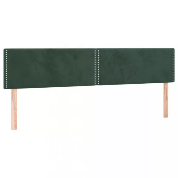 sötétzöld bársony rugós ágy matraccal 200x200 cm
