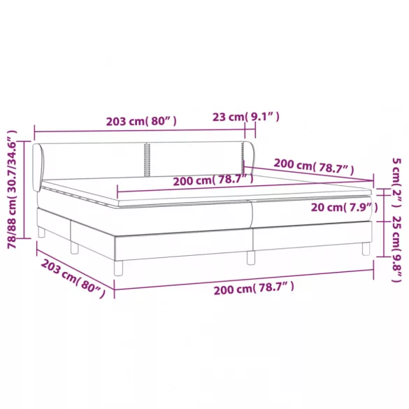 sötétzöld bársony rugós ágy matraccal 200x200 cm