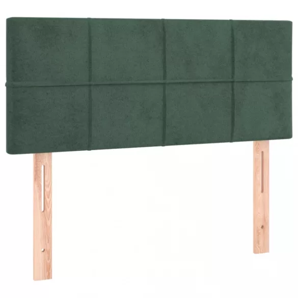sötétzöld bársony rugós ágy matraccal 90 x 200 cm