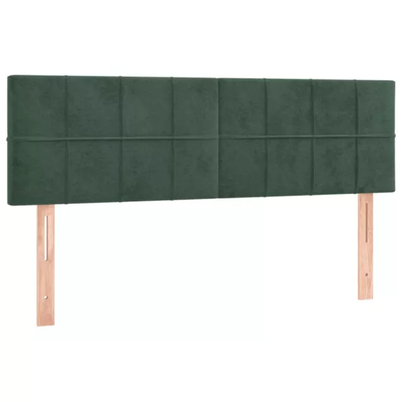 sötétzöld bársony rugós ágy matraccal 140x190 cm