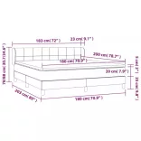 világosszürke bársony rugós ágy matraccal 180x200 cm