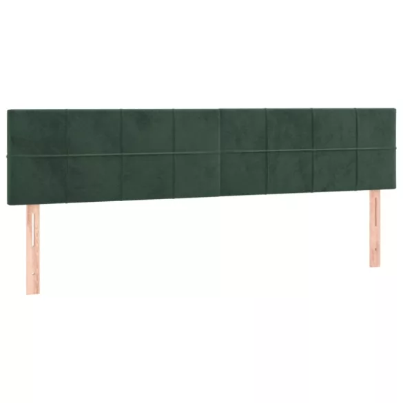 sötétzöld bársony rugós ágy matraccal 180x200 cm