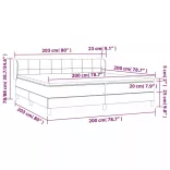 világosszürke bársony rugós ágy matraccal 200x200 cm